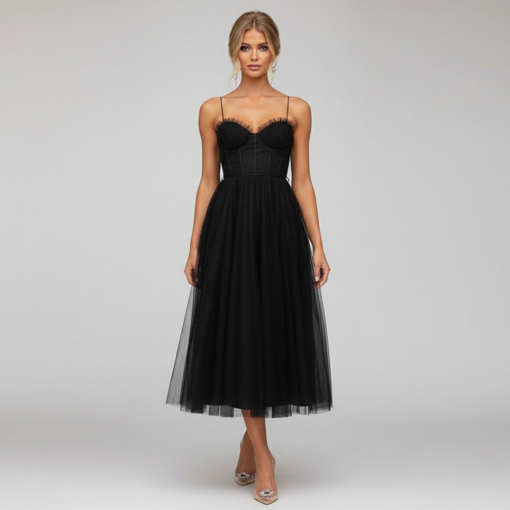 ELISE Lace-Up A-Line Dress