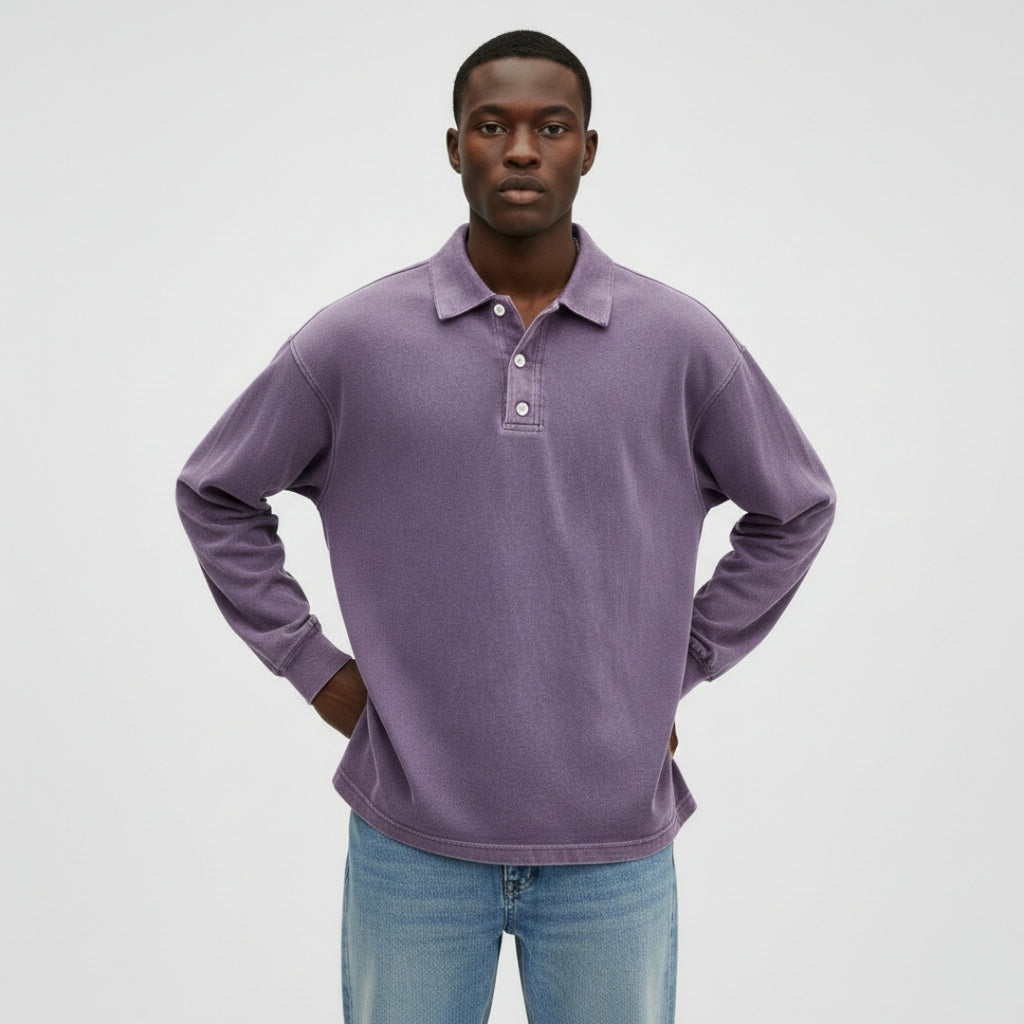 MAXIME Collared Polyester Sweatshirt