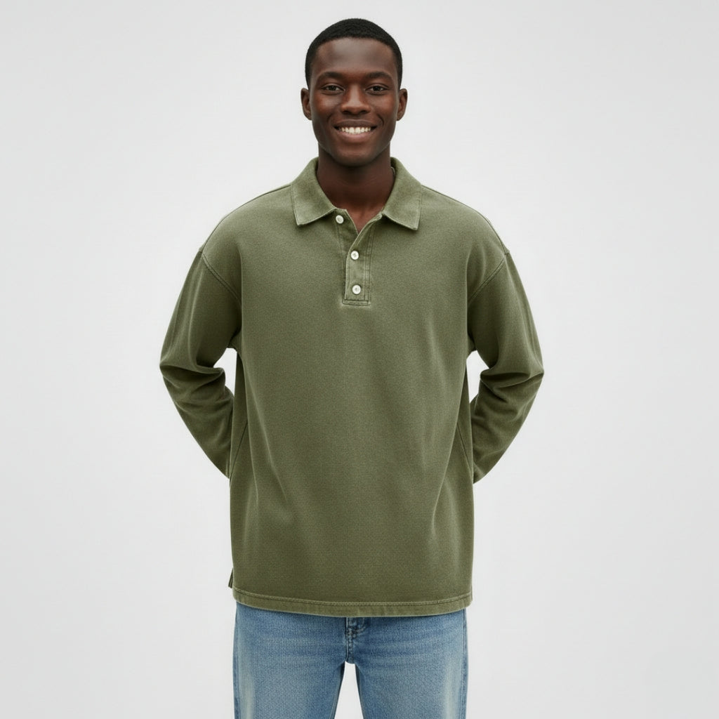 MAXIME Collared Polyester Sweatshirt