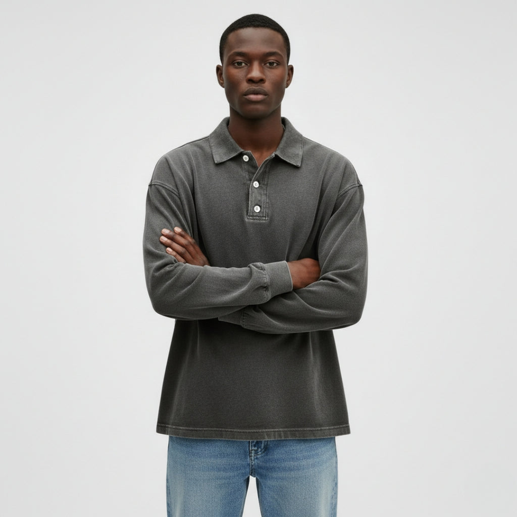 MAXIME Collared Polyester Sweatshirt