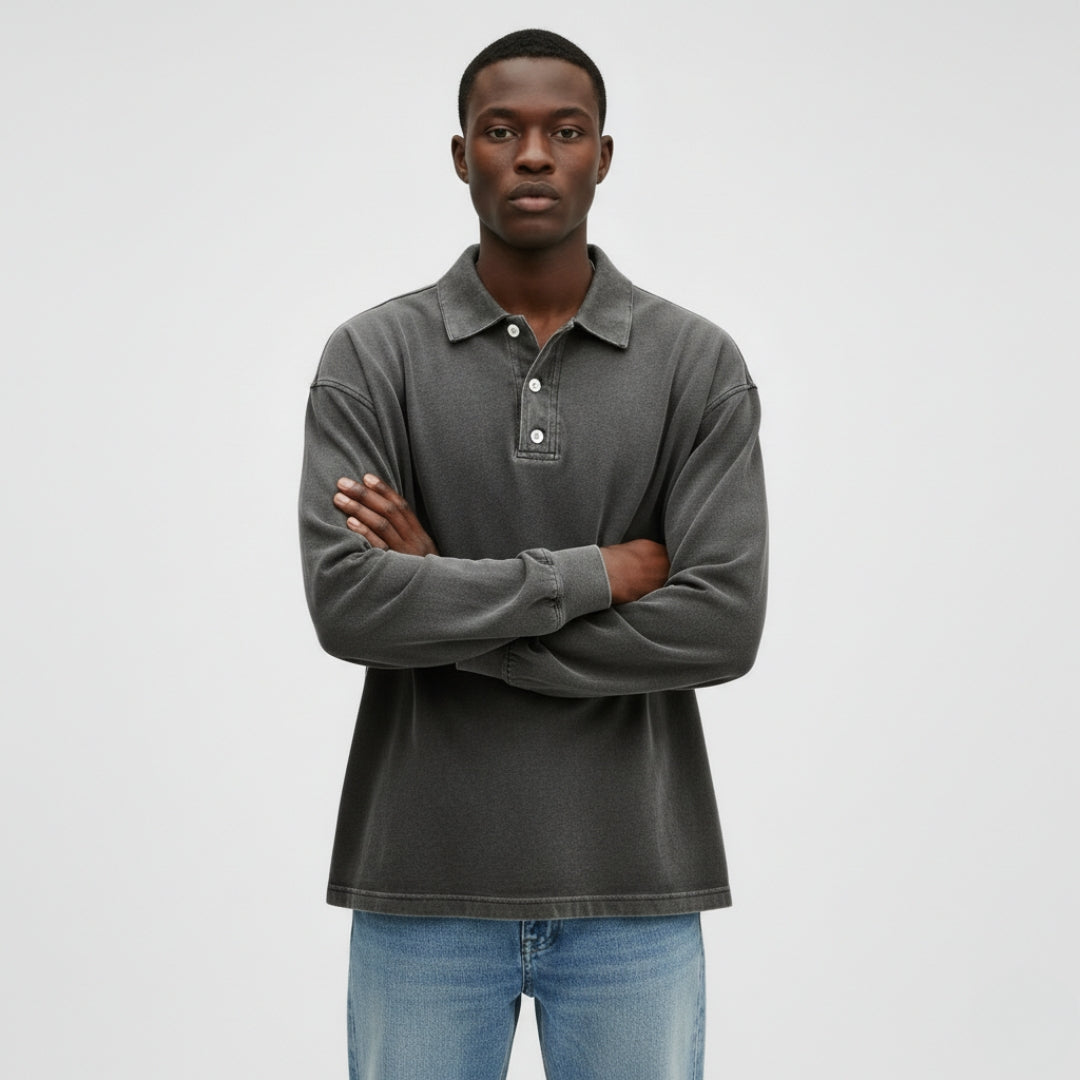 MAXIME Collared Polyester Sweatshirt