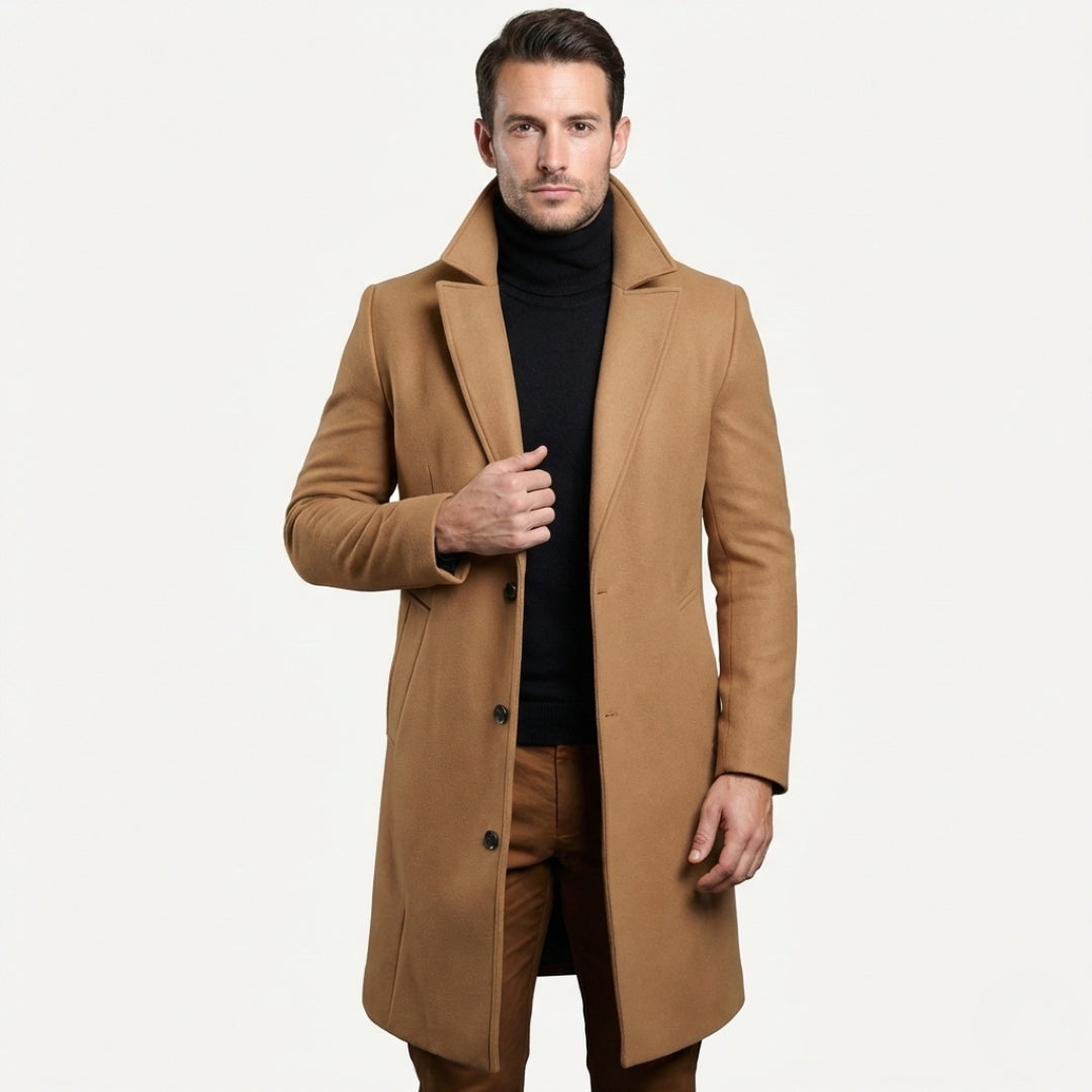 HENRY Long Cotton Blend Coat