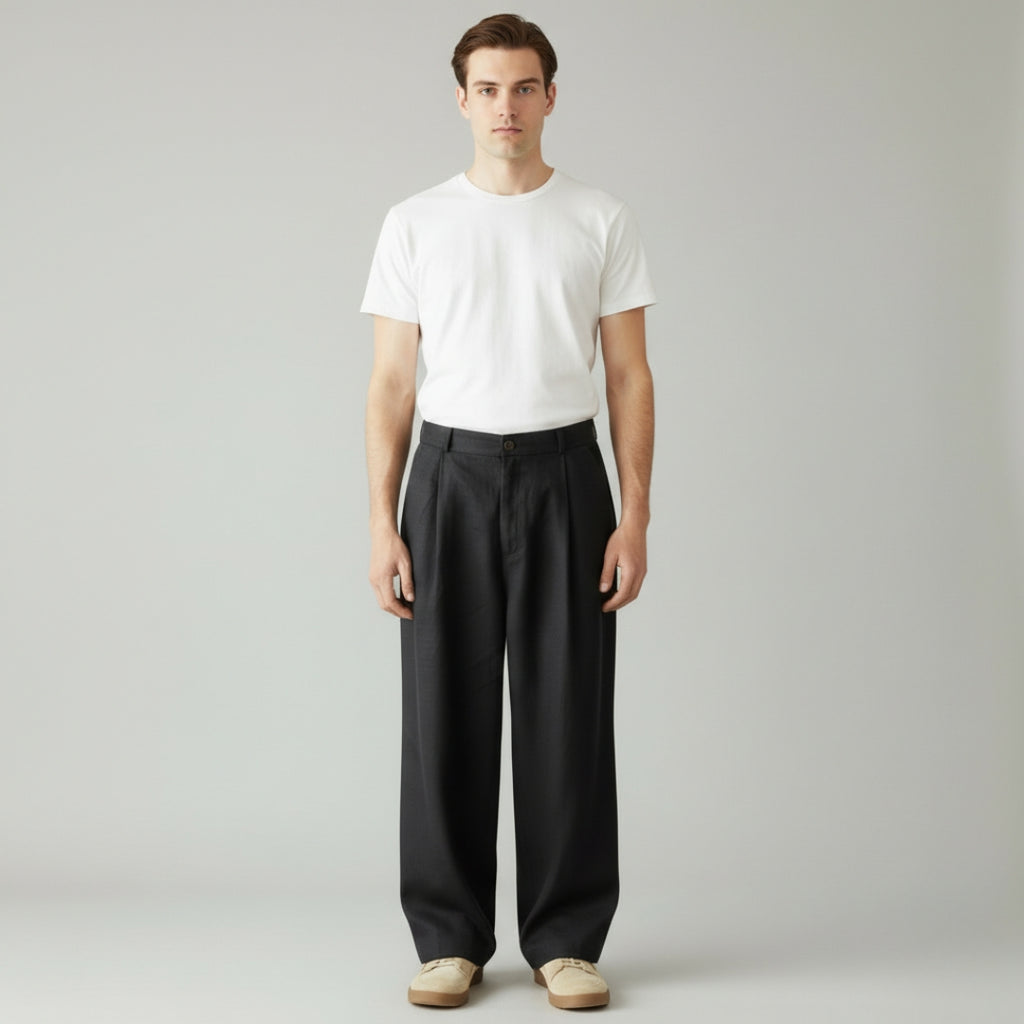 KENJI Pleated Wide Leg Pants