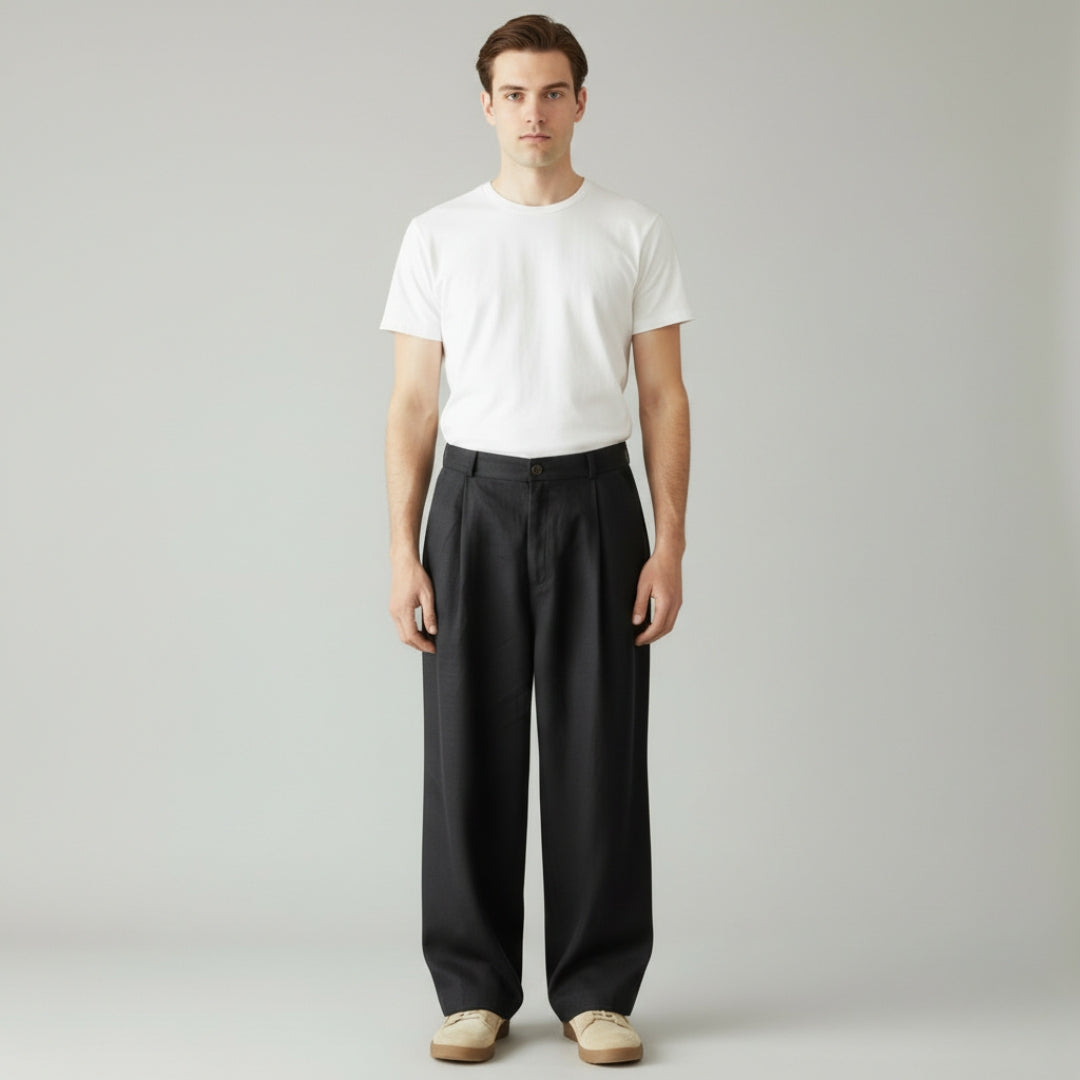 KENJI Pleated Wide Leg Pants