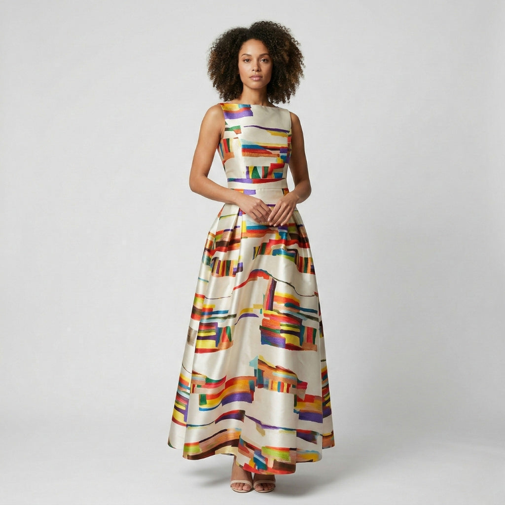AMY Geometric Maxi Dress