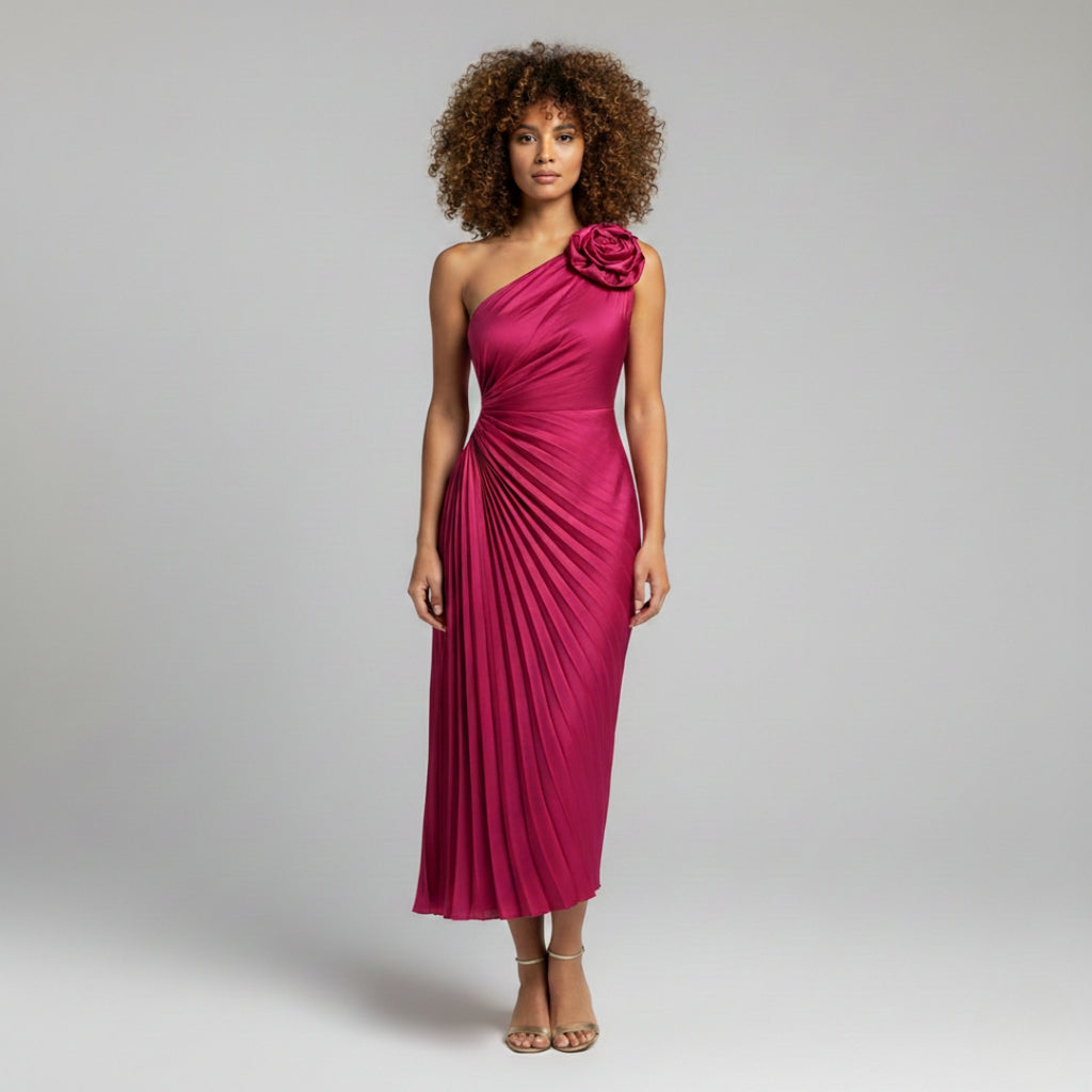 MANDY One Shoulder Midi Dress