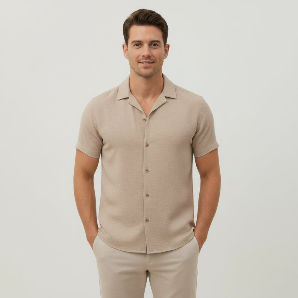 MATEO Casual Short Sleeve Button-Up Shirt