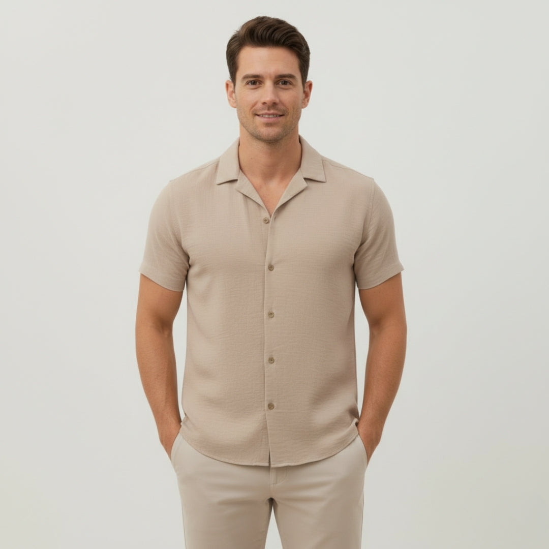 MATEO Casual Short Sleeve Button-Up Shirt