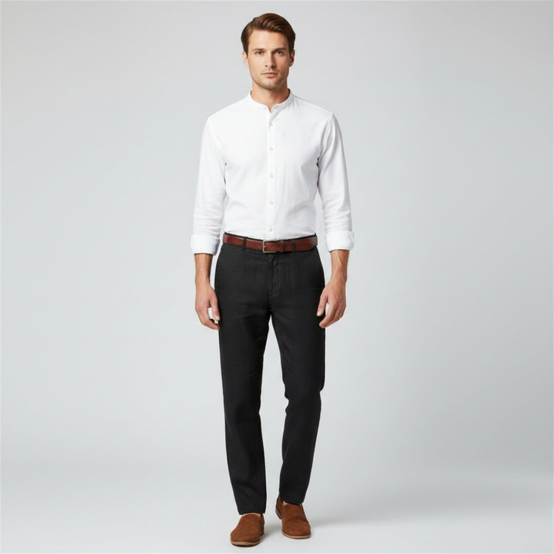 OLIVER Cotton Linen Ankle Pants