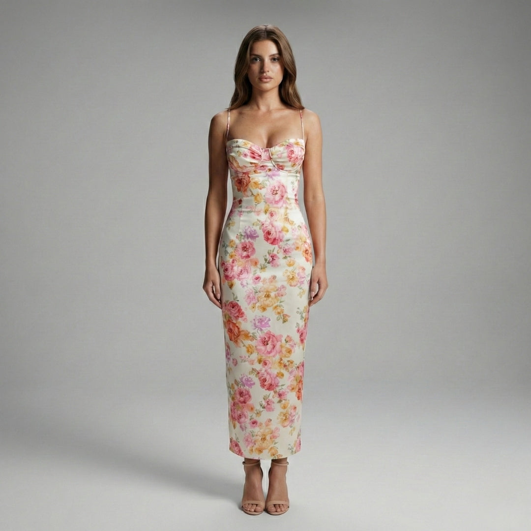 HEATHER Printed Sleeveless Maxi Dress