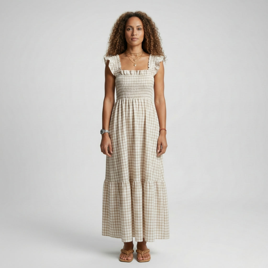 CHRISTINE Plaid Camisole Maxi