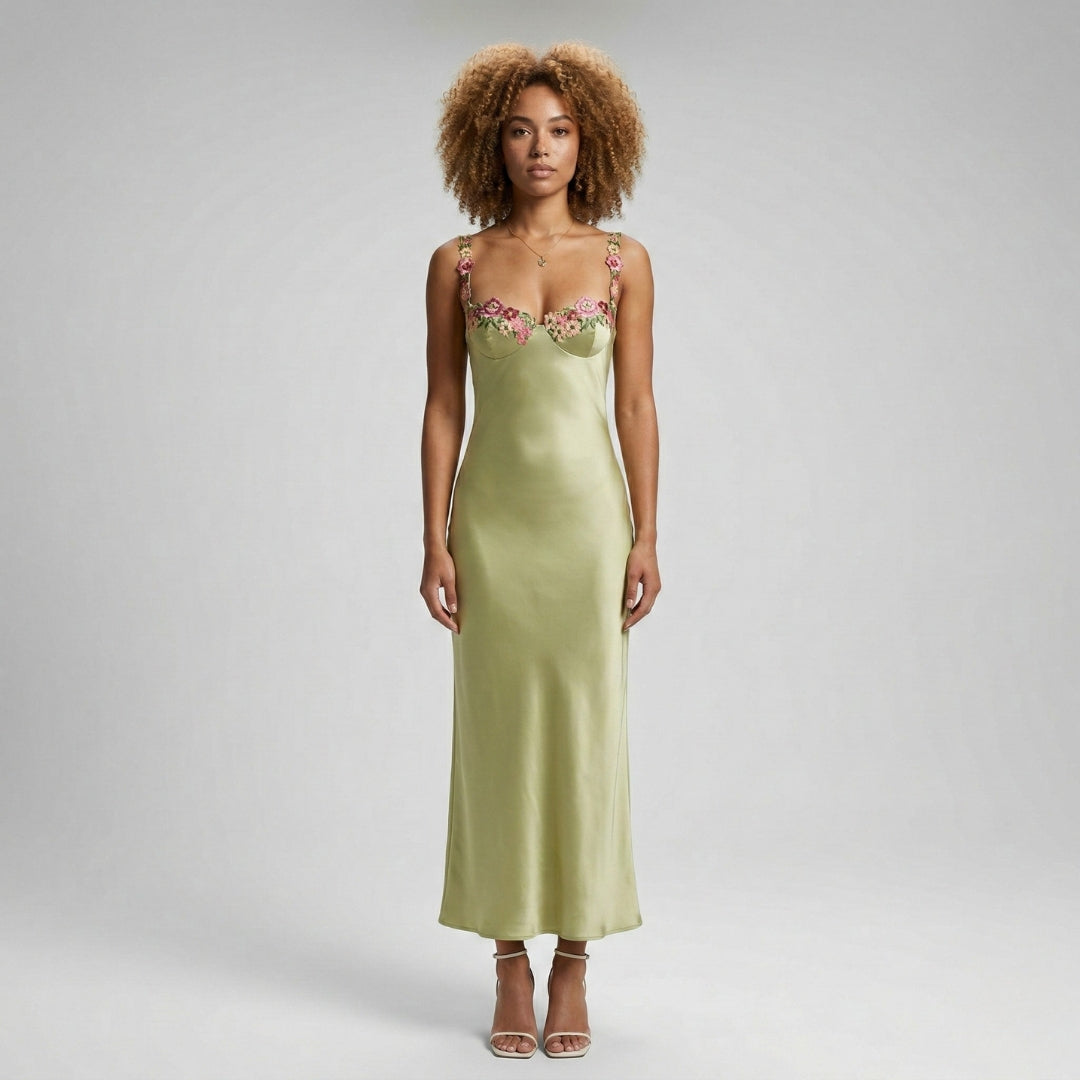 CAROL Satin A-Line Maxi