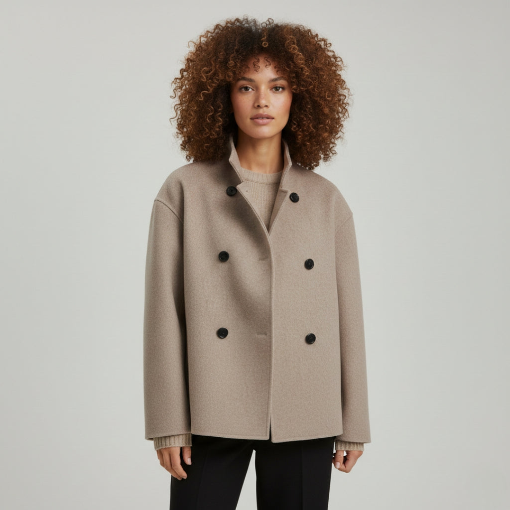 CHARLENE V-Neck Cotton Jacket