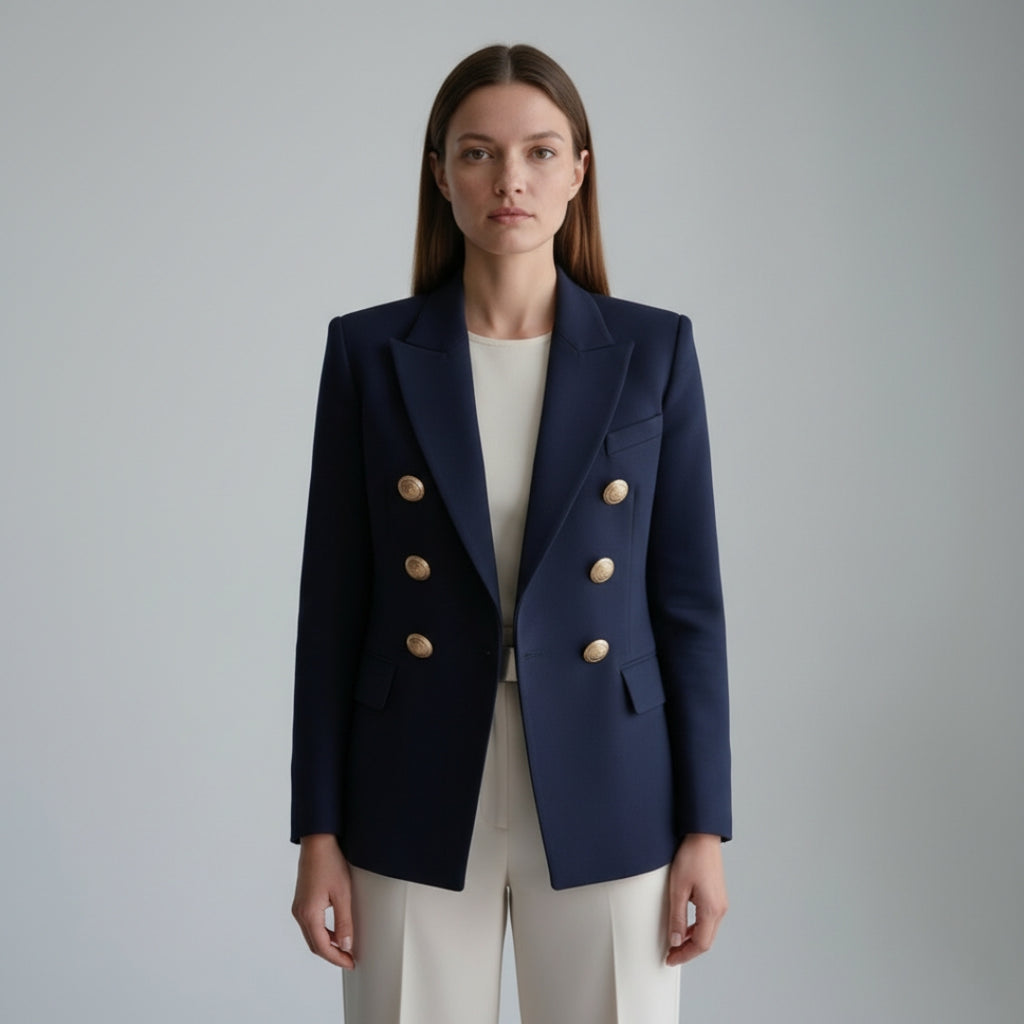 CLARA Double-Breasted Slim Fit Blazer