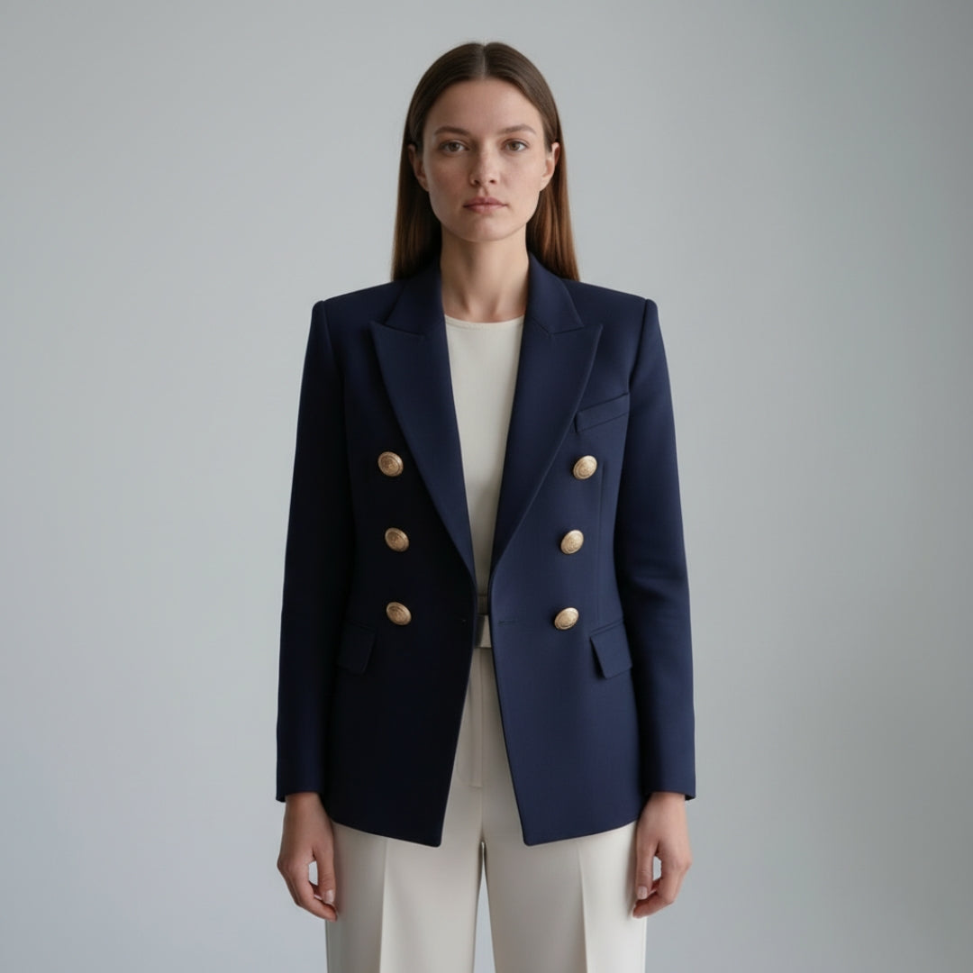 CLARA Double-Breasted Slim Fit Blazer