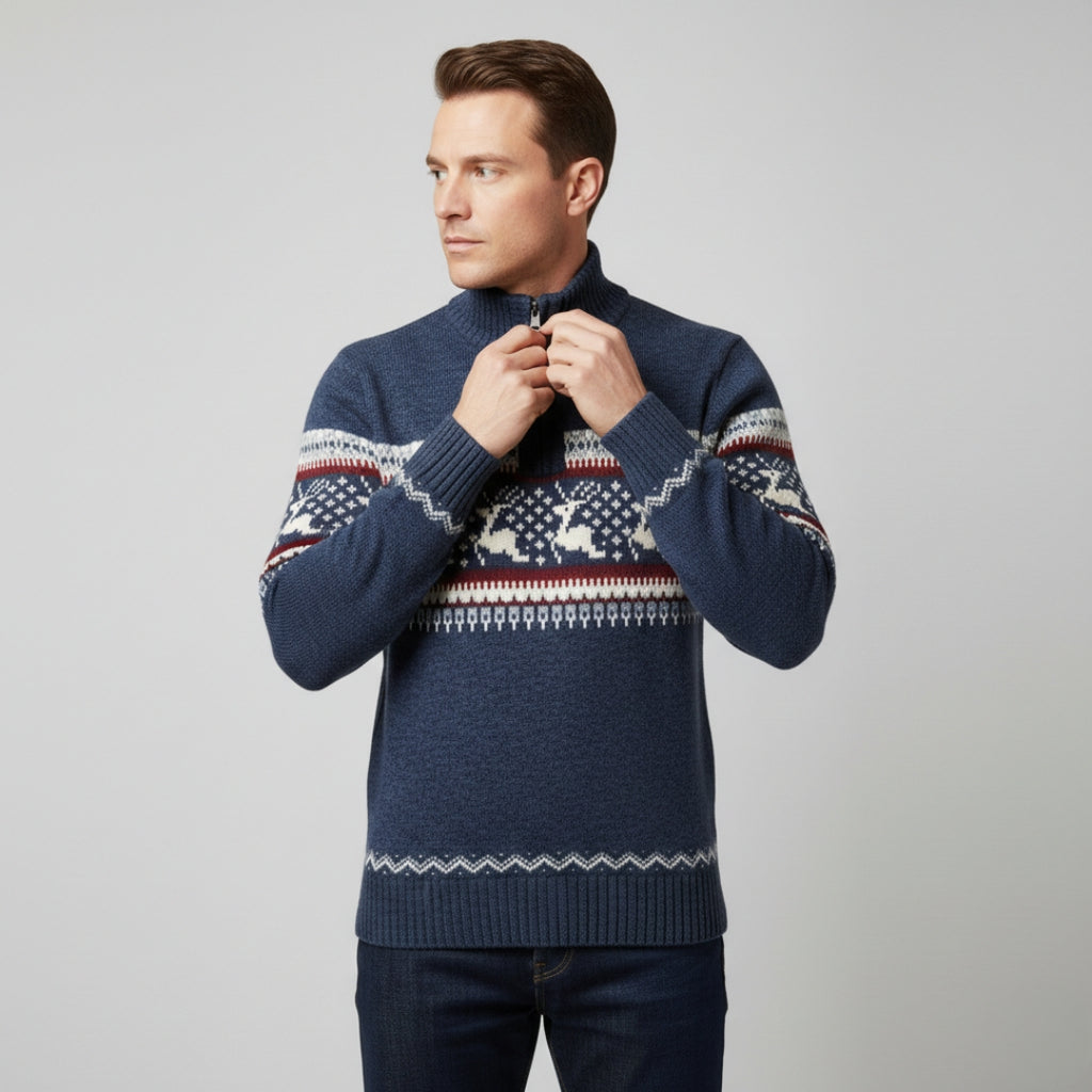 JULIEN High Neck Half Zip Sweater