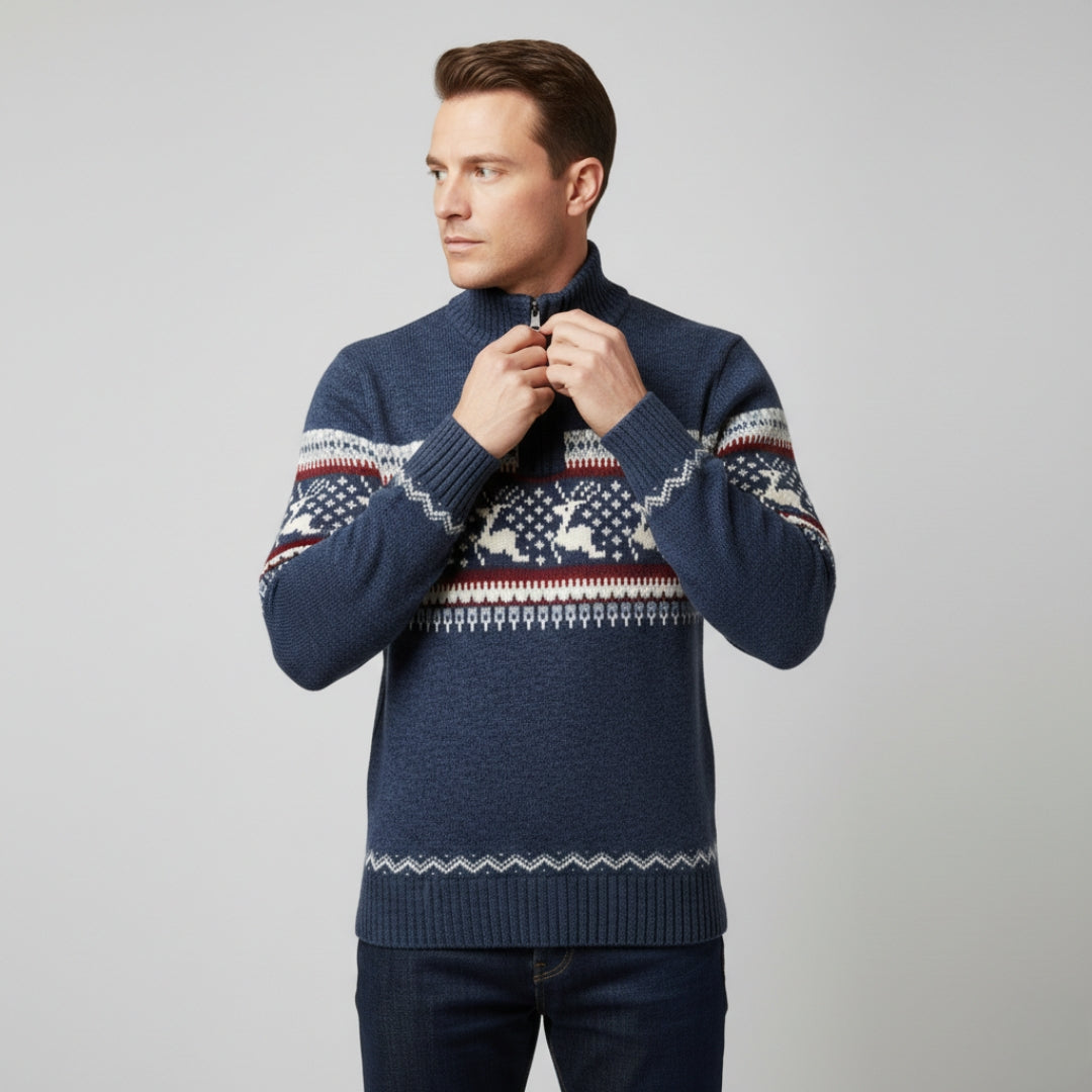 JULIEN High Neck Half Zip Sweater