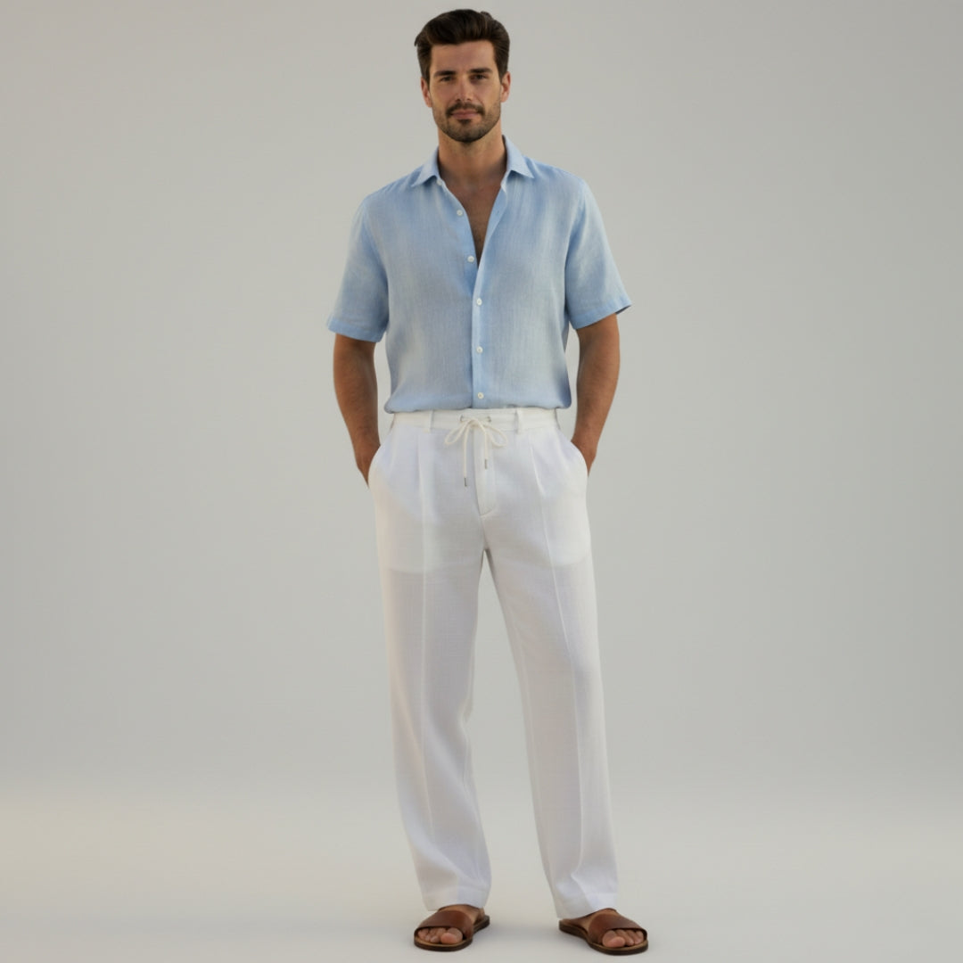 JONAS Drawstring Cotton Linen Trousers