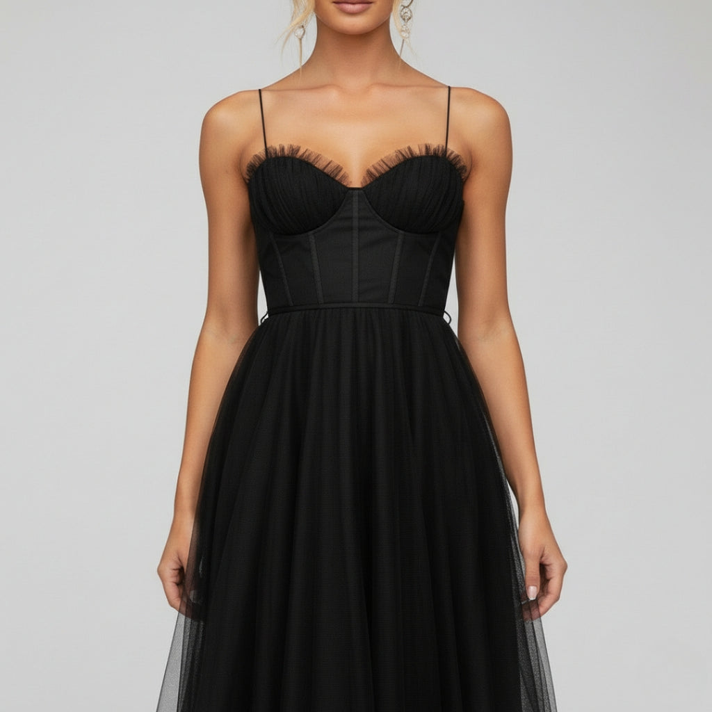 ELISE Lace-Up A-Line Dress