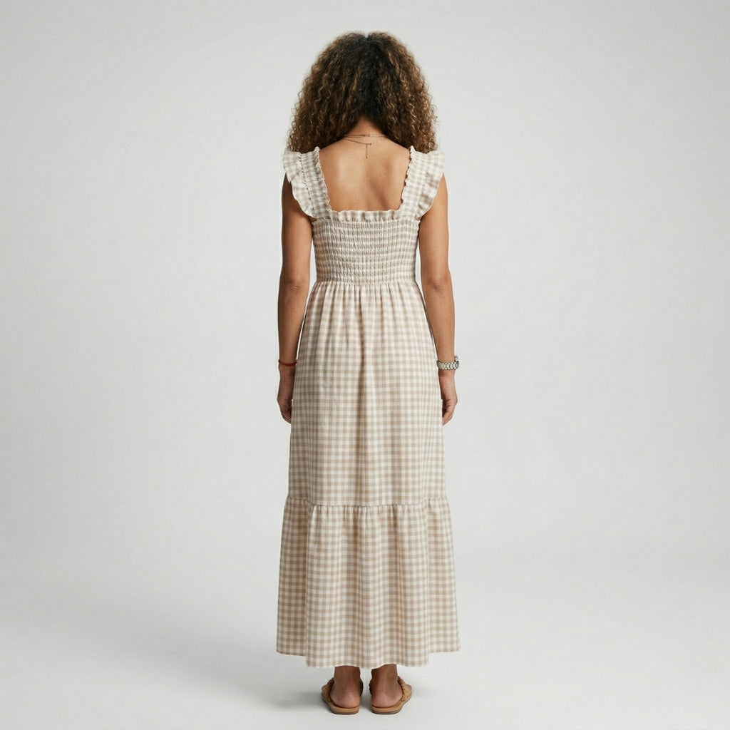 CHRISTINE Plaid Camisole Maxi