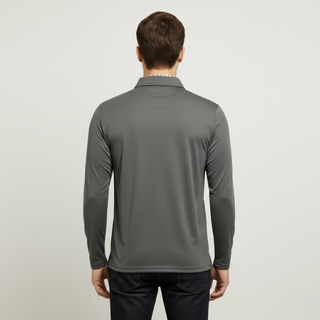 RAYMOND Long Sleeve Color Block Polo Shirt