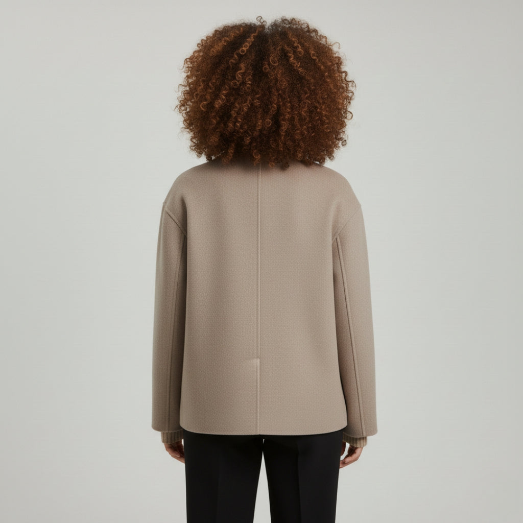 CHARLENE V-Neck Cotton Jacket