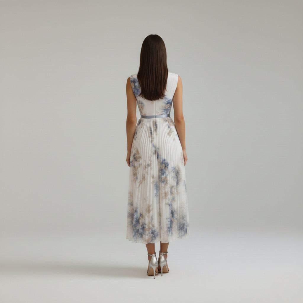JESSIE V-Neck Printed Midi Dress