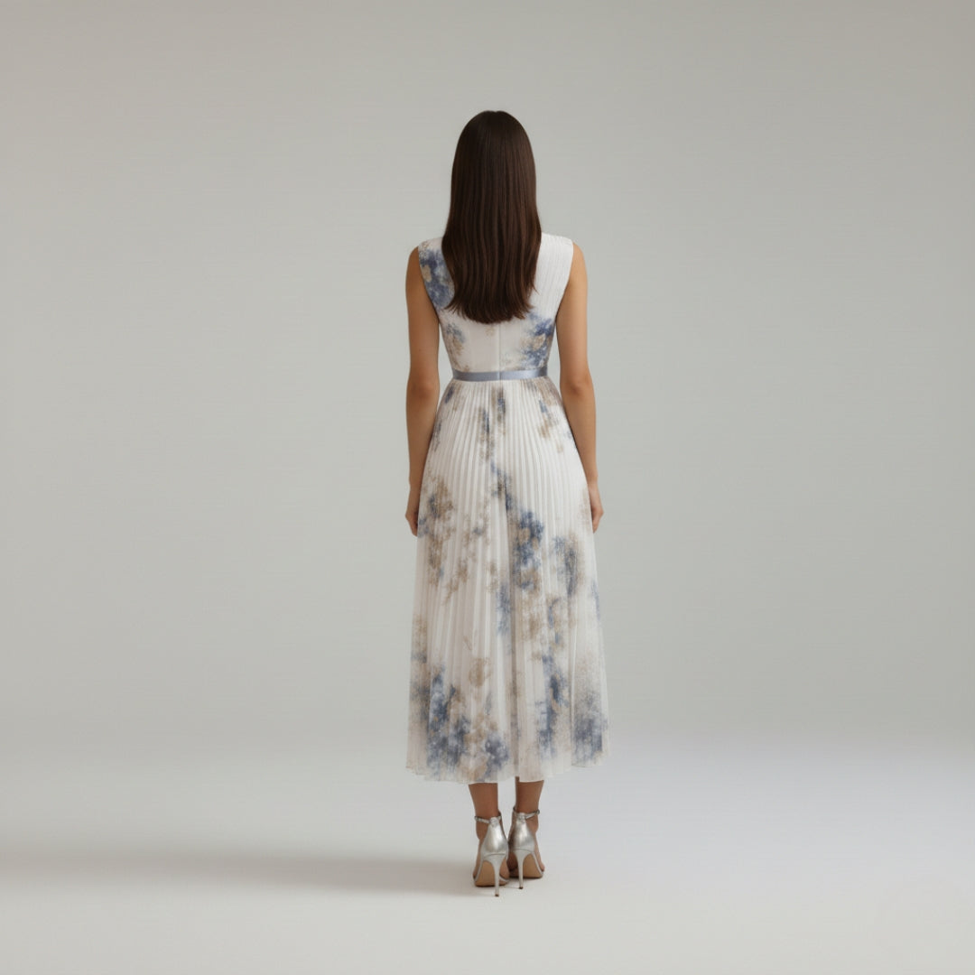 JESSIE V-Neck Printed Midi Dress