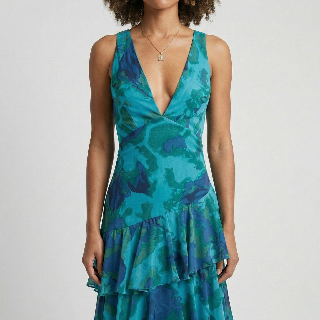 EILEEN V-Neck Plissé Maxi