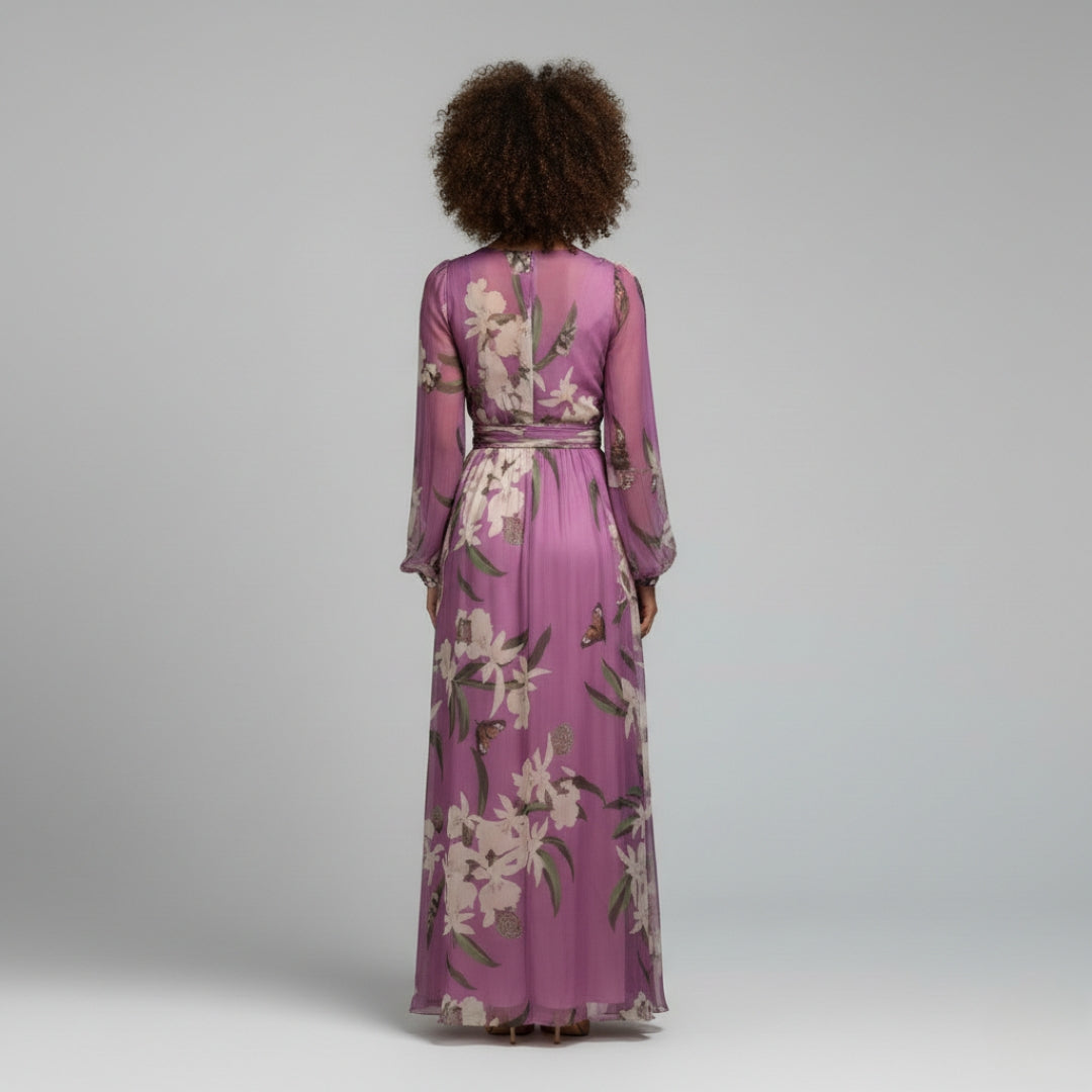 RACHEL V-Neck Printed Maxi Dress