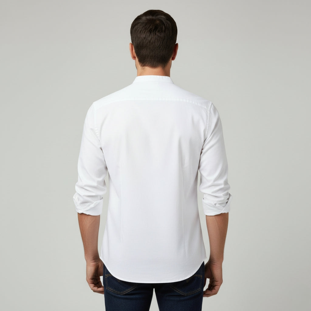 LUCAS Solid Cotton Button-Up Shirt