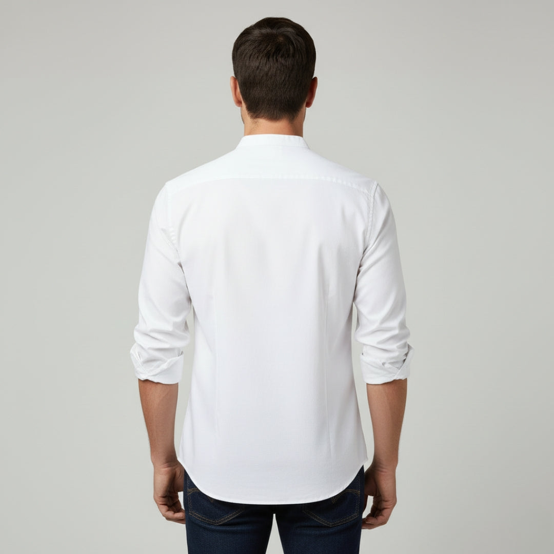 LUCAS Solid Cotton Button-Up Shirt