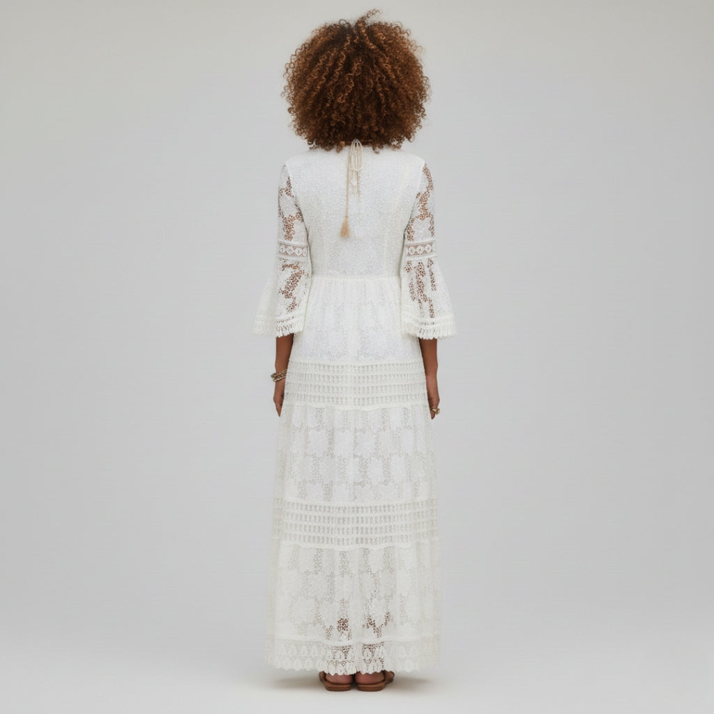 ELOISE Floral Lace Midi Dress