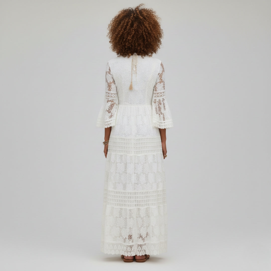 ELOISE Floral Lace Midi Dress