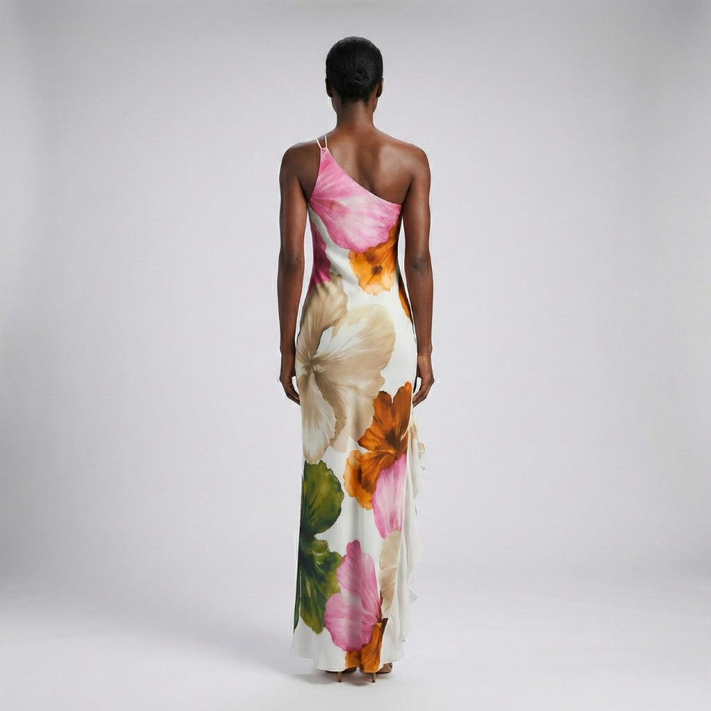 HANNAH Asymmetrical Pleated Maxi