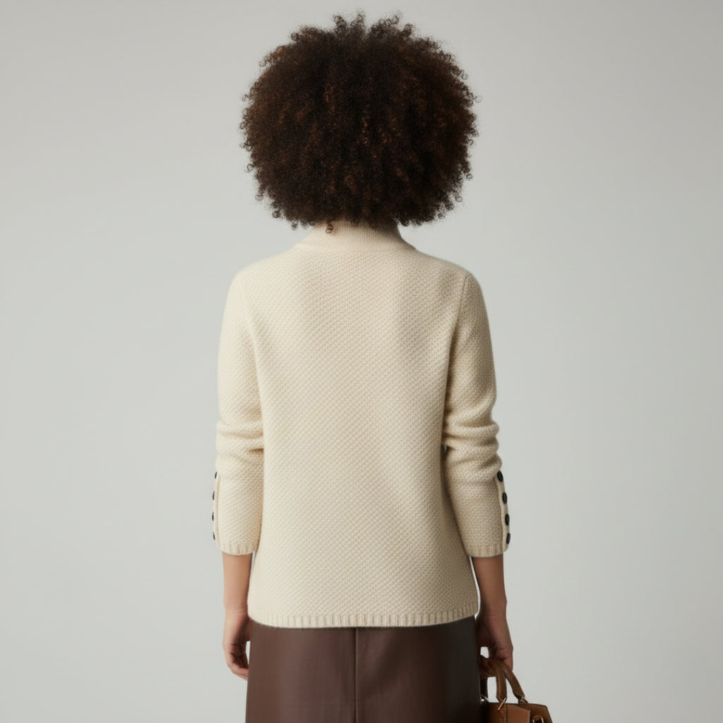 LORI Wool High Neck Cardigan