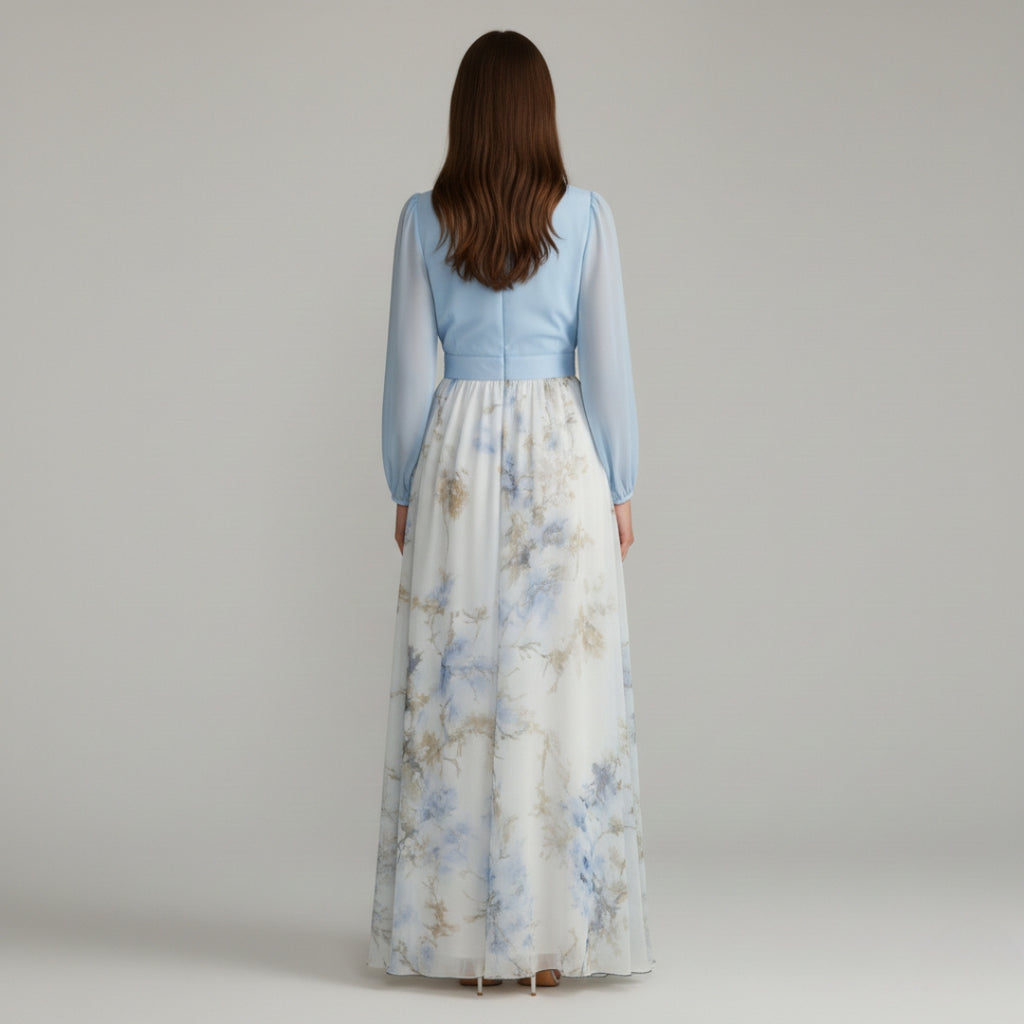 RITA V-Neck Printed Maxi Dress