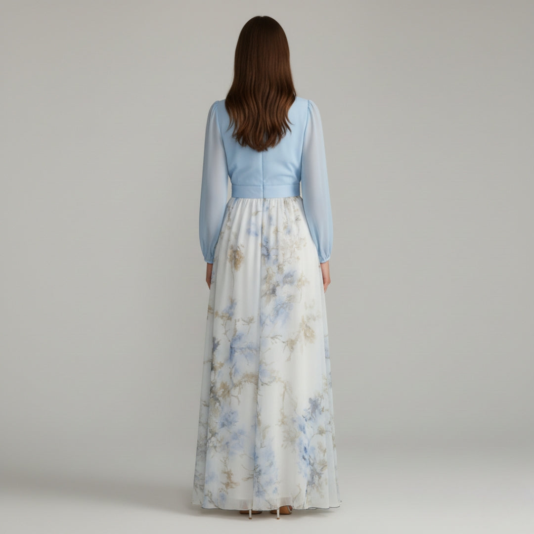 RITA V-Neck Printed Maxi Dress