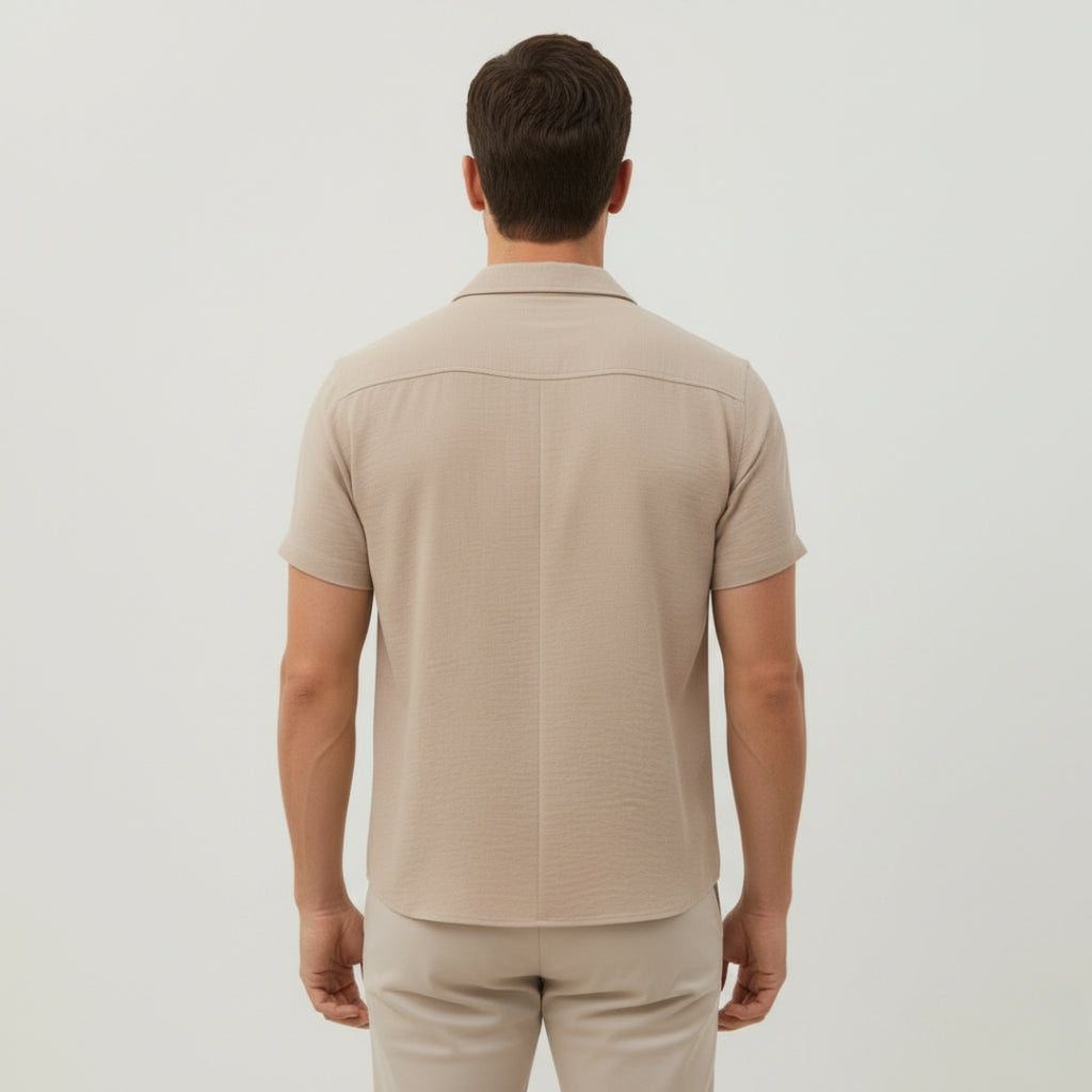 MATEO Casual Short Sleeve Button-Up Shirt