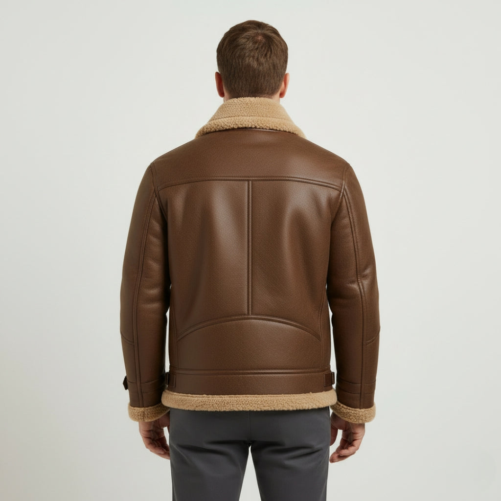 ROBERT Solid Zip-Up Jacket With Turn-Down Collar