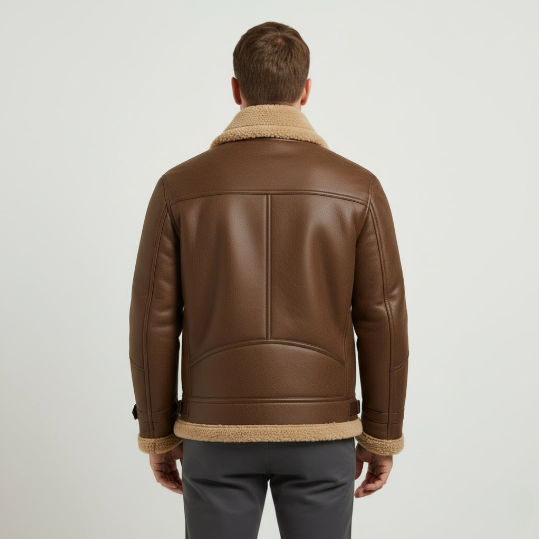 ROBERT Solid Zip-Up Jacket With Turn-Down Collar