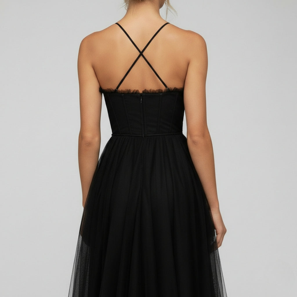 ELISE Lace-Up A-Line Dress