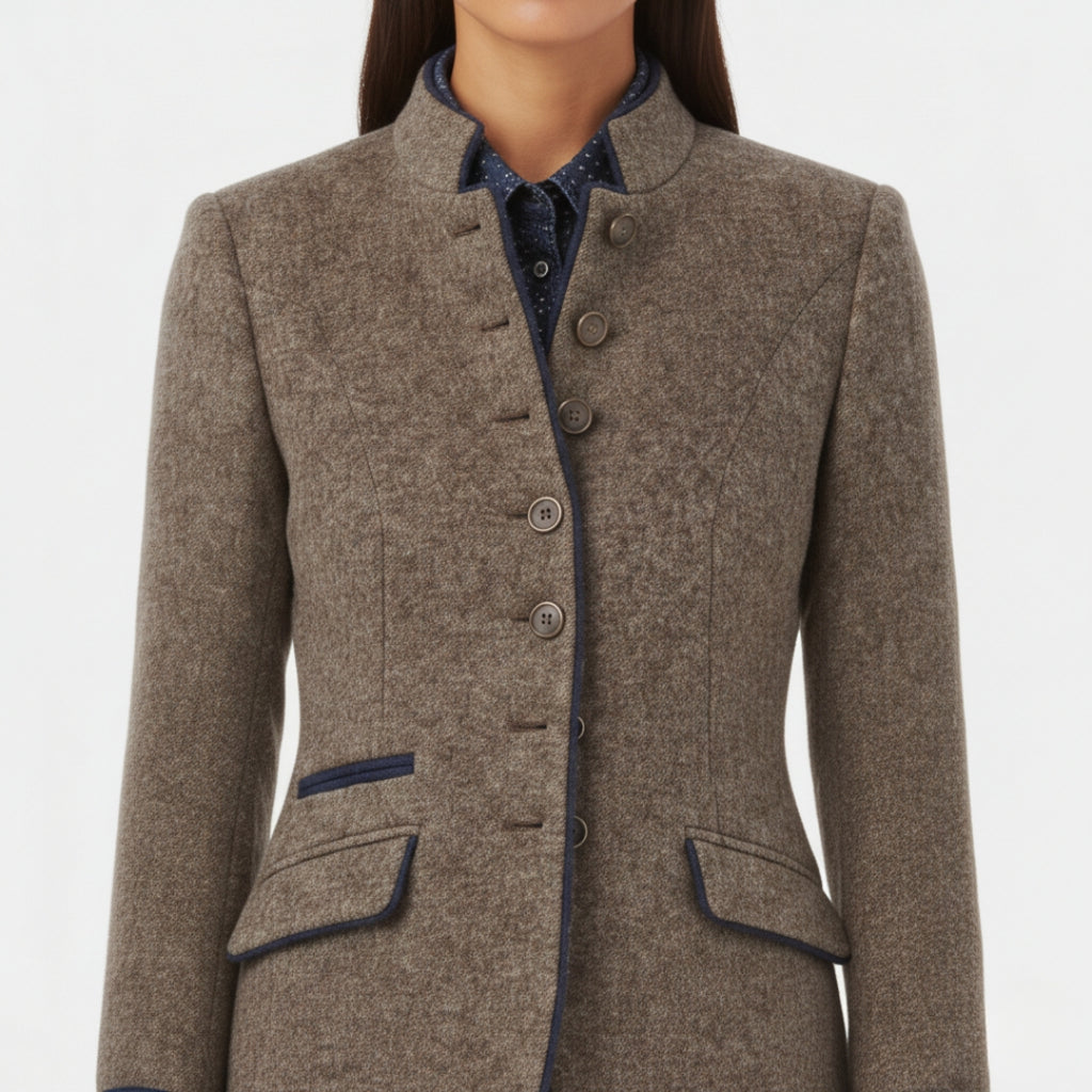 CLARA Turn-Down Collar Pocket Jacket