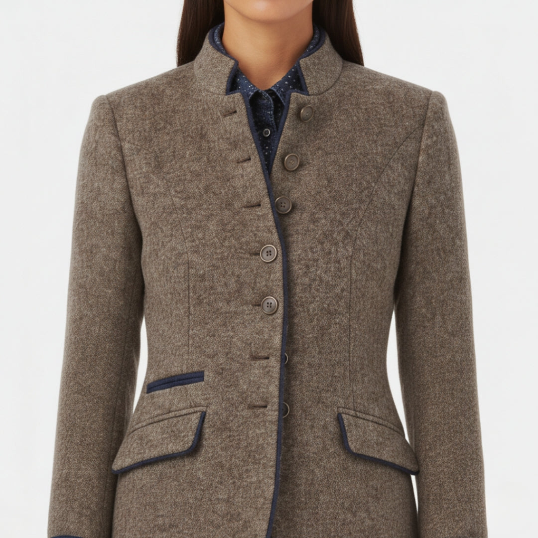 CLARA Turn-Down Collar Pocket Jacket