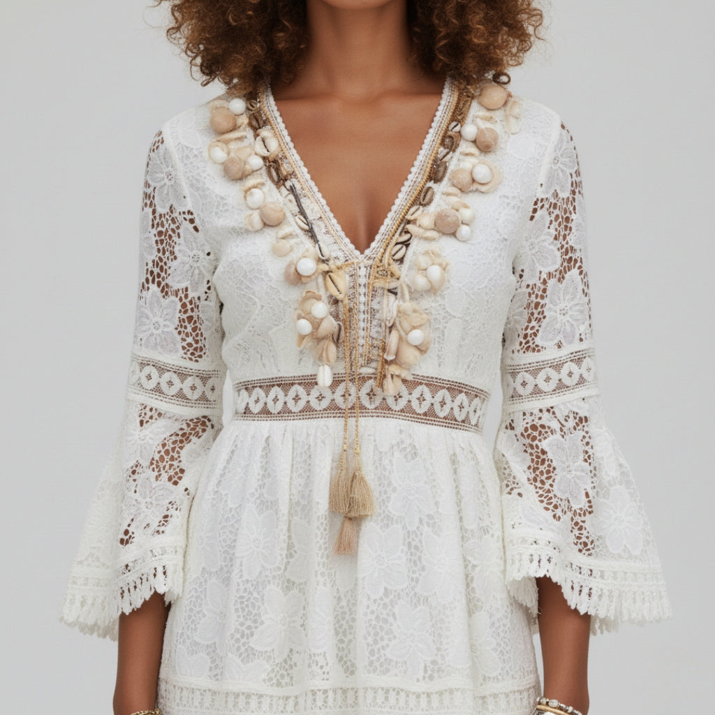 ELOISE Floral Lace Midi Dress