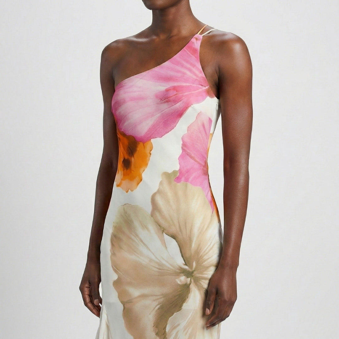 HANNAH Asymmetrical Pleated Maxi