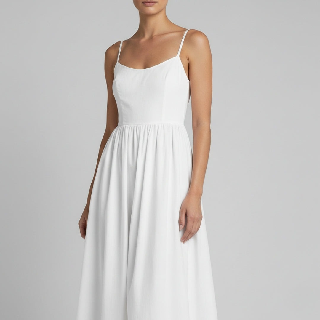 CELINE Square Neck A-Line Midi Dress