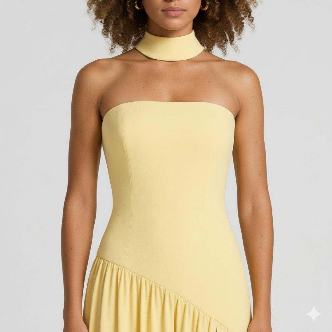 DEBORAH Backless Patchwork Dress