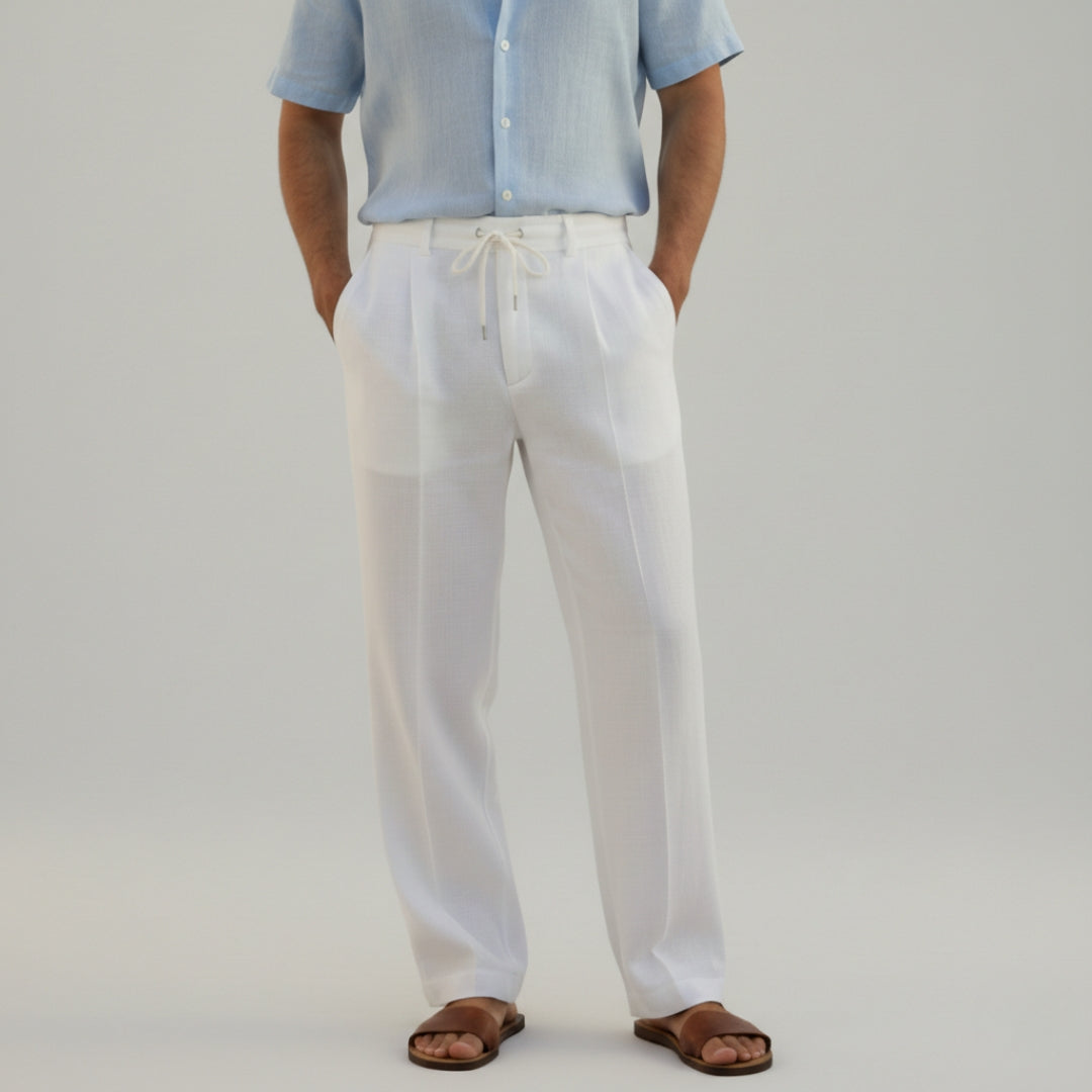JONAS Drawstring Cotton Linen Trousers