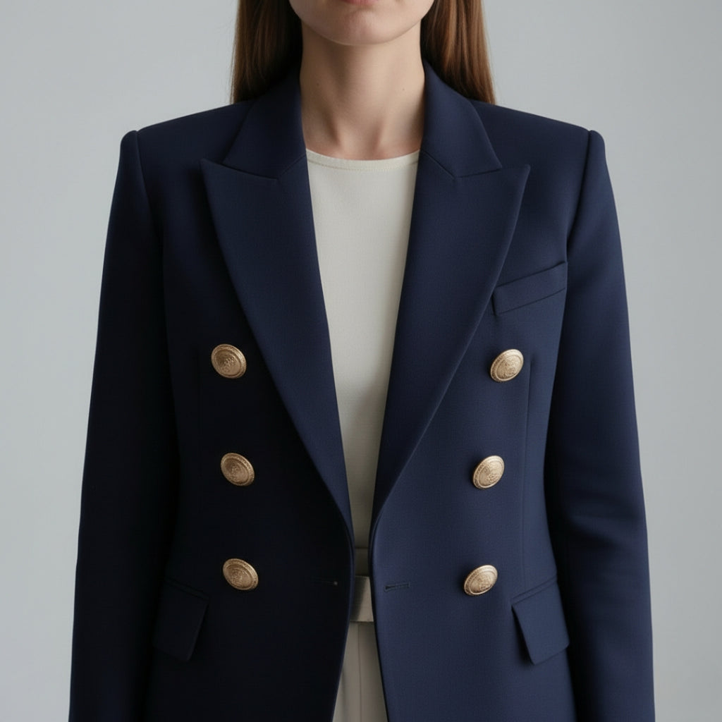 CLARA Double-Breasted Slim Fit Blazer